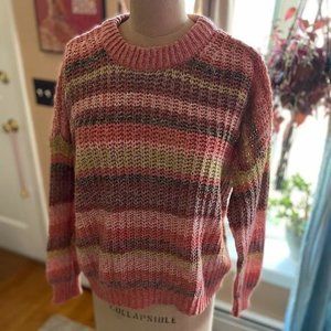 FREE WHEN BUNDLED • AEO | striped multi color knit sweater XS